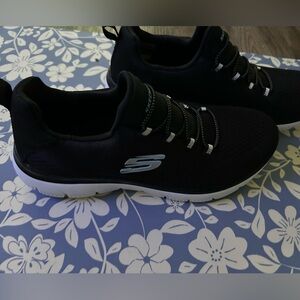 Skechers Women's Black and White Sneakers